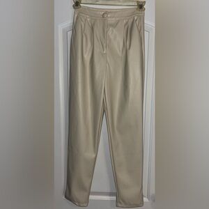 ** Princess Polly ** Womens Size 6 Medium Pleather Faux Leather Cream Pants Pant